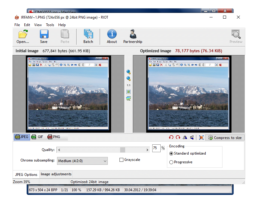 How to compress images using IrfanView