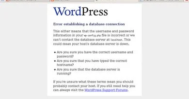 Error Establishing a Database Connection