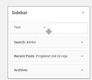 drag text sidebar wordpress